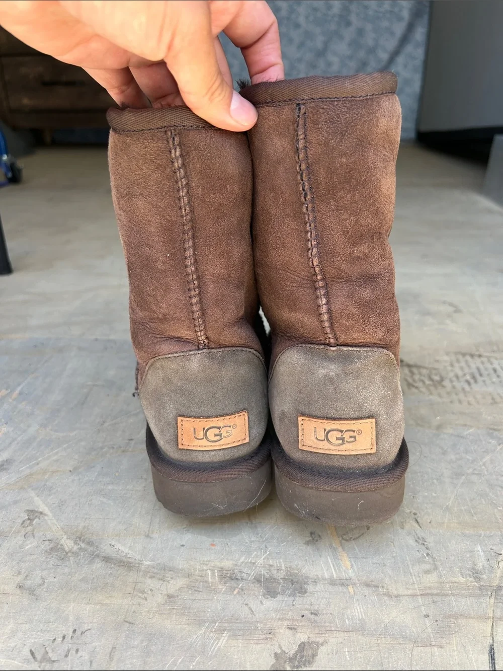 UGG Chestnut Short Suede Shearling Boots